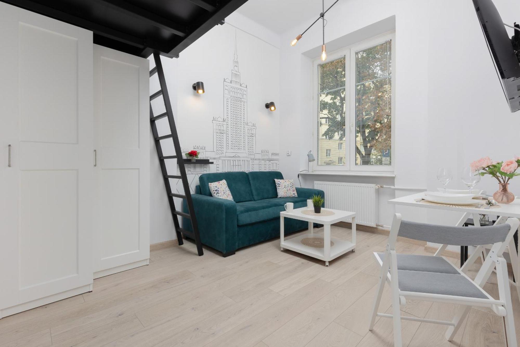 Aleja Wyzwolenia Studio with Mezzanine Warsaw Downtown by Noclegi Renters Exterior foto